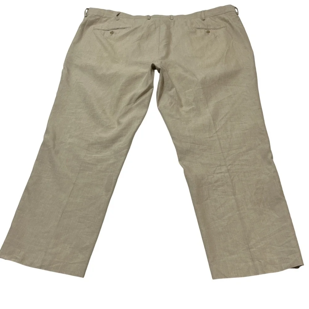 Oak Hill Pants Mens 52x30 Beige Linen Blend Trousers Lightweight Summer‎ Beach